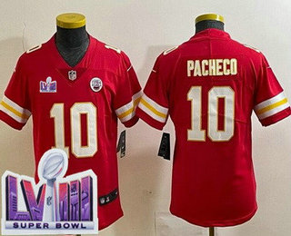 Youth Kansas City Chiefs #10 Isiah Pacheco Limited Red LVIII Super Bowl Vapor Jersey