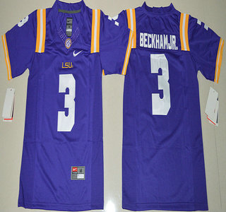 Youth LSU Tigers #3 Odell Beckham Jr. Purple College Football Nike Jersey