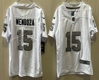 Youth Las Vegas Raiders #15 Fernando Mendoza Limited White Alternate Vapor Jersey