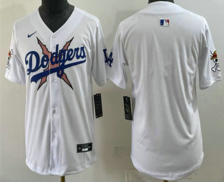 Youth Los Angeles Dodgers x One Piece Blank White Vapor Premier Limited Stitched Jersey