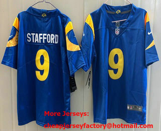 Youth Los Angeles Rams #9 Matthew Stafford Limited Blue Vapor Jersey