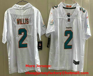 Youth Miami Dolphins #2 Malik Willis White Vapor Limited Stitched Jersey