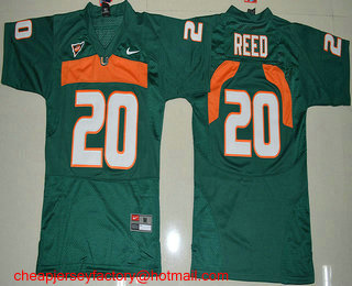 Youth Miami Hurricanes #20 Ed Reed Green Stitched NCAA Nike College Football Jersey