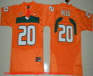 Youth Miami Hurricanes #20 Ed Reed Orange Stitched NCAA Nike College Football Jersey