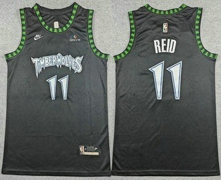 Youth Minnesota Timberwolves #11 Naz Reid Black Classic Sponsor Swingman Jersey