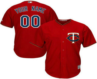 Youth Minnesota Twins Red MLB Cool Base Customized Jersey