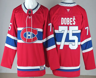 Youth Montreal Canadiens #75 Jakub Dobes Red Authentic Jersey