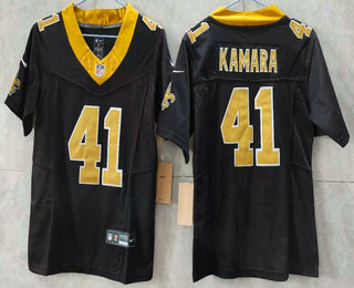 Youth New Orleans Saints #41 Alvin Kamara Limited FUSE Black Vapor Jersey