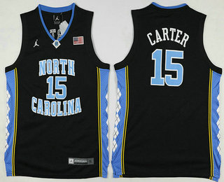 Youth North Carolina Tar Heels #15 Vince Carter Black College Basketball Swingman Jersey