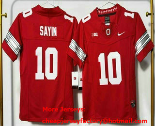 Youth Ohio State Buckeyes #10 Julian Sayin Limited Red FUSE 2026 College Football Jersey