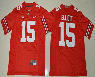 Youth Ohio State Buckeyes #15 Ezekiel Elliott Red College Football Nike Limited Jersey