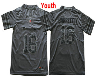 Youth Ohio State Buckeyes #16 J.T. Barrett IV Gridiron Gray With Camo Stitched NCAA 2017 Nike College Football Jersey