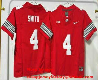 Youth Ohio State Buckeyes #4 Jeremiah Smith Red FUSE College Stitched Jersey