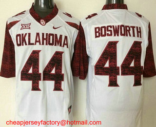 Youth Oklahoma Sooners #44 Brian Bosworth White Limited Stitched College Football 2016 Nike NCAA Jersey