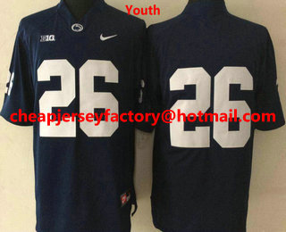 Youth Penn State Nittany Lions #26 Saquon Barkley No Name Navy Blue College Football Stitched Nike NCAA Jersey