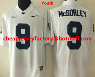 Youth Penn State Nittany Lions #9 Trace McSorley White College Football Stitched Nike NCAA Jersey