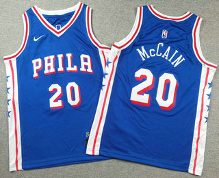 Youth Philadelphia 76ers #20 Jared McCain Blue Icon Swingman Jersey