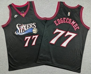 Youth Philadelphia 76ers #77 VJ Edgecombe Black Classic Swingman Jersey