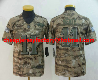 Youth Philadelphia Eagles #11 Carson Wentz 2018 Camo Salute to Service Stitched NFL Nike Limited Jersey