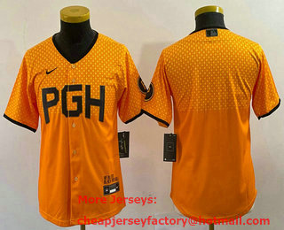 Youth Pittsburgh Pirates Blank Yellow 2023 City Connect Stitched Jersey 01