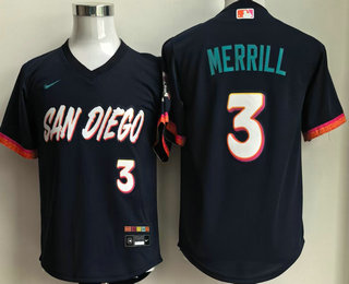 Youth San Diego Padres #3 Jackson Merrill Navy 2026 City Connect Stadium Jersey