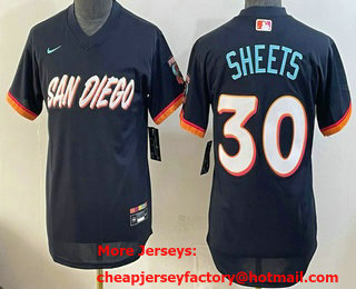 Youth San Diego Padres #30 Gavin Sheets Navy 2026 City Connect Stadium Jersey