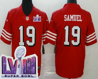 Youth San Francisco 49ers #19 Deebo Samuel Limited Red Throwback LVIII Super Bowl Vapor Jersey