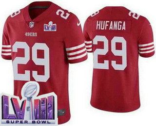 Youth San Francisco 49ers #29 Talanoa Hufanga Limited Red LVIII Super Bowl Vapor Jersey