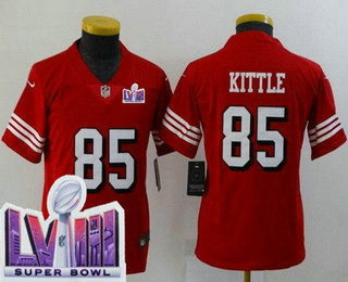 Youth San Francisco 49ers #85 George Kittle Limited Red Throwback LVIII Super Bowl Vapor Jersey