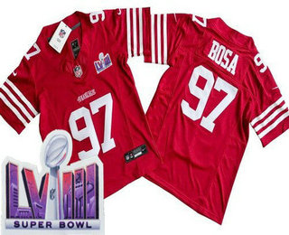 Youth San Francisco 49ers #97 Nick Bosa Limited Red LVIII Super Bowl FUSE Vapor Jersey