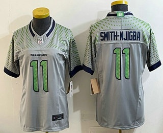 Youth Seattle Seahawks #11 Jaxon Smith Njigba Limited Gray Rivalries FUSE Vapor Jersey