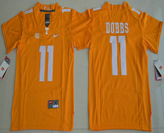 Youth Tennessee Volunteers #11 Joshua Dobbs Orange Stitched College Football 2016 Nike NCAA Jersey