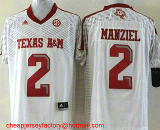 Youth Texas A&M Aggies #2 Johnny Manziel White Stitched College Football NCAA Jersey