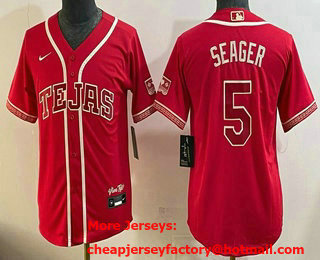 Youth Texas Rangers #5 Corey Seager Red 2026 City Connect Stadium Jersey