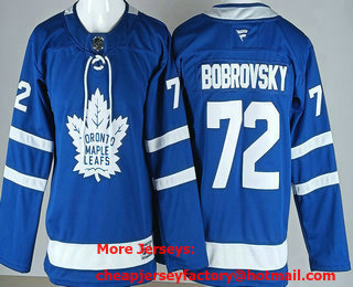 Youth Toronto Maple Leafs #72 Sergei Bobrovsky Blue Authentitc Jersey