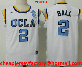 Youth UCLA Bruins #2 Lonzo Ball White College Basketball 2017 Swingman Stitched NCAA Jersey