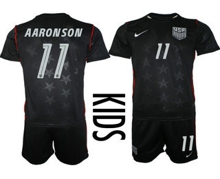 Youth USA National Team #11 Brenden Aaronson Away Navy 2026 World Cup Soccer Jersey Suit