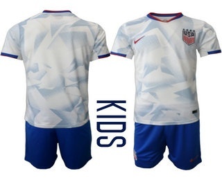 Youth USA National Team Blank White Home 2026 World Cup Soccer Team Jersey Suit 2