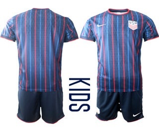Youth USA National Team Navy Away 2026 World Cup Soccer Jersey Suit 2