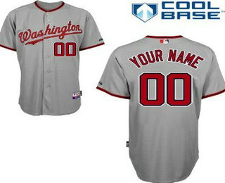 Youth Washington Nationals Gray Customized Baseball Jersey